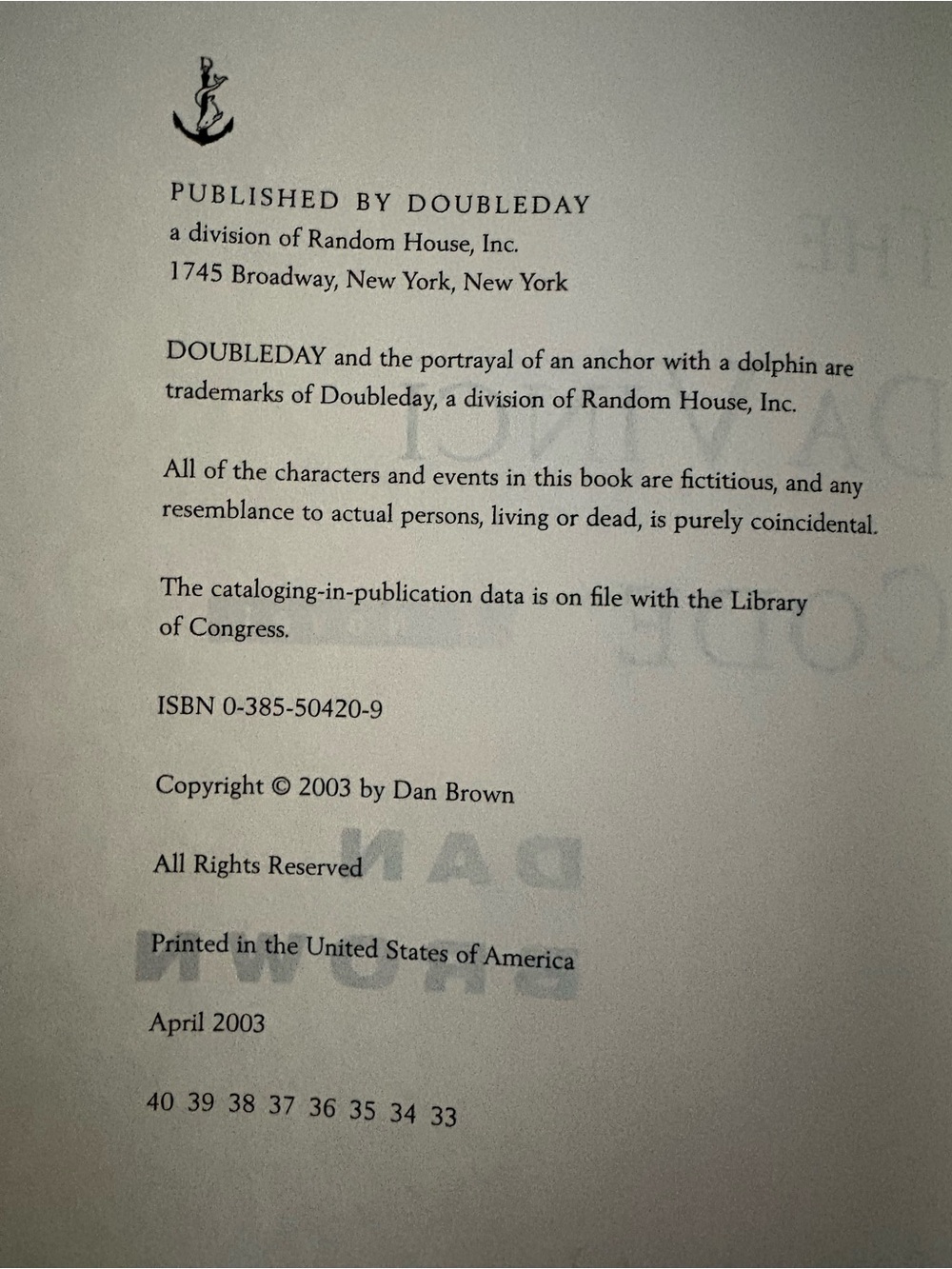 The Da Vinci Code by Dan Brown - Red & Gold Hardcover Great Condition 2003 - Picture 3 of 7